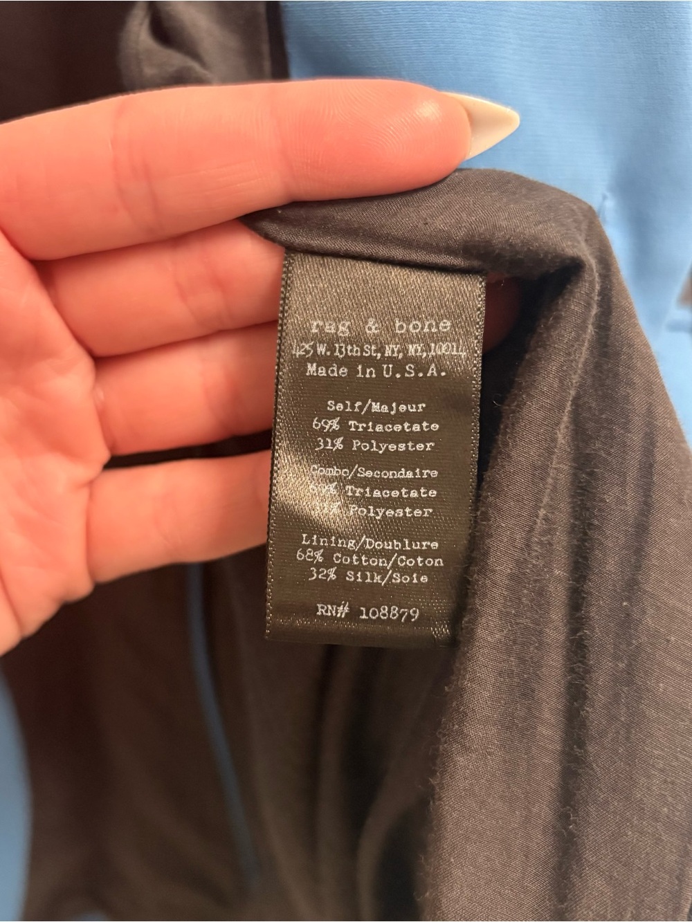 Rag & Bone Jefferson Blazer Blue Black Jacket Women’s Size 0 - Picture 8 of 9